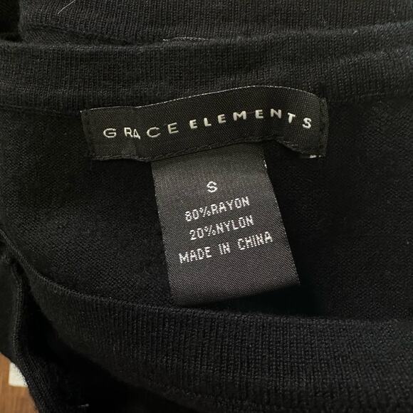 Grace Elements Black Tank & Sweater Lot WMNS Small 3/4 Sleeve Button Up Rayon - Picture 14 of 16